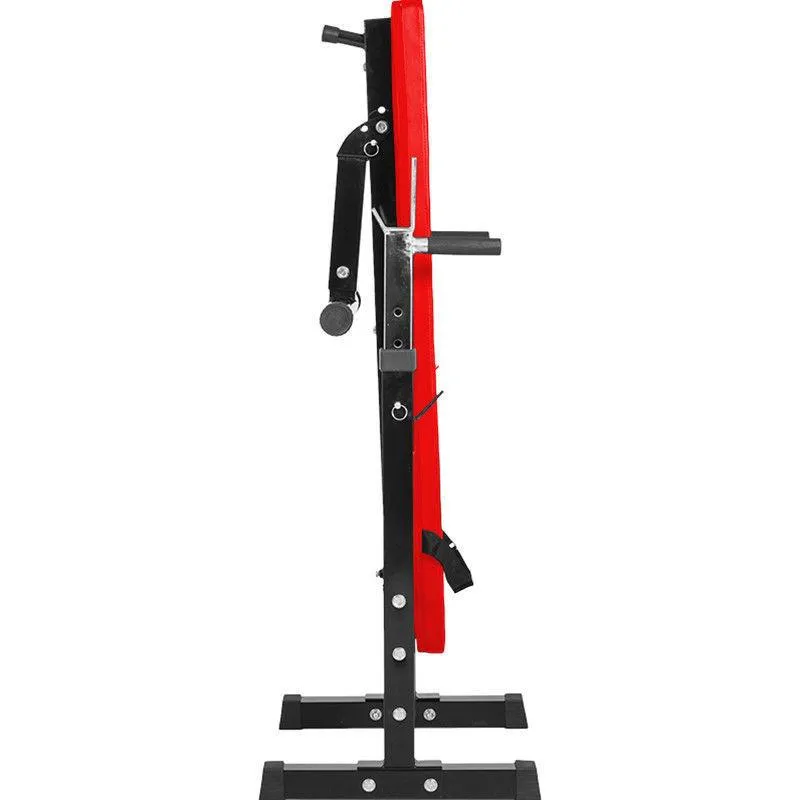TnP Accessories Folding Flat Weight Bench with Dipping Station and Barbell Rack