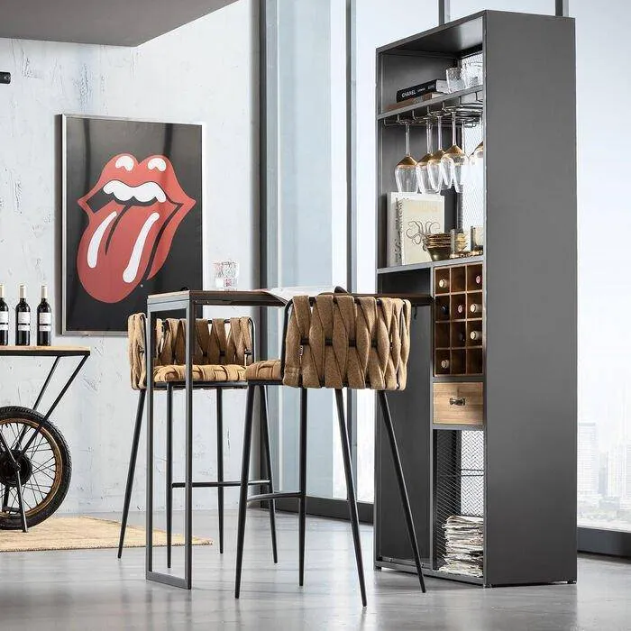 Vinoteca Industrial Bar Cabinet