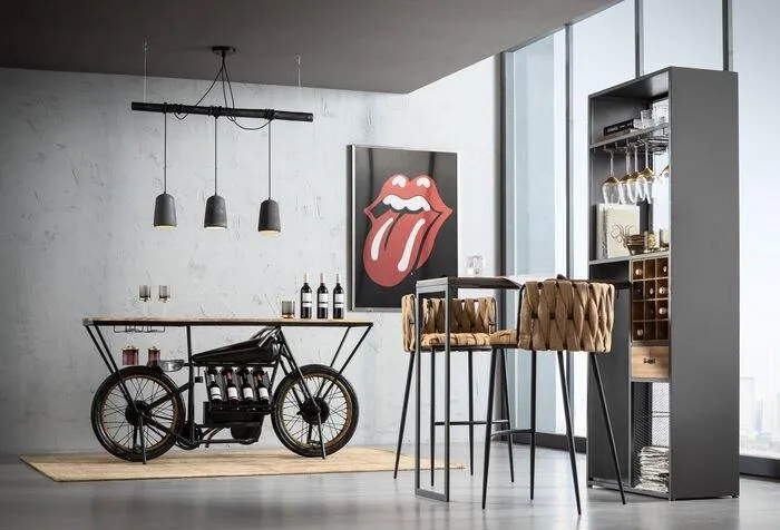 Vinoteca Industrial Bar Cabinet