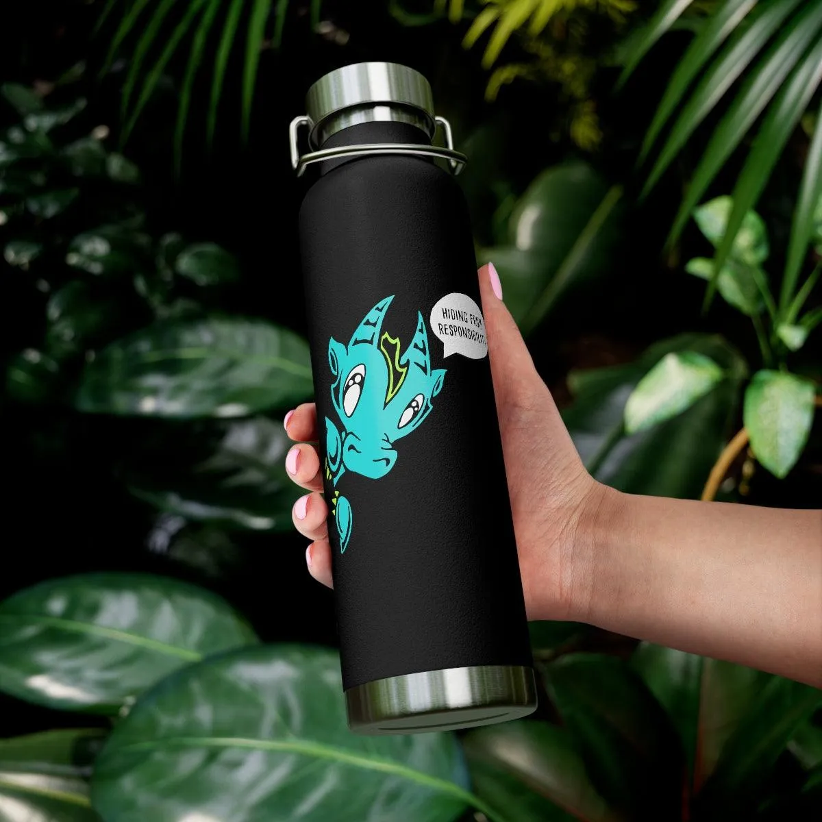 Water Bottle: Hiding from Responsibility - Wisp the Dragon (22 oz)