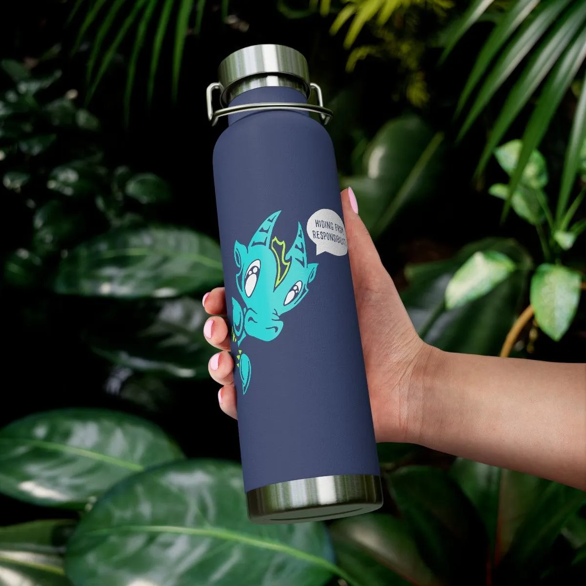 Water Bottle: Hiding from Responsibility - Wisp the Dragon (22 oz)
