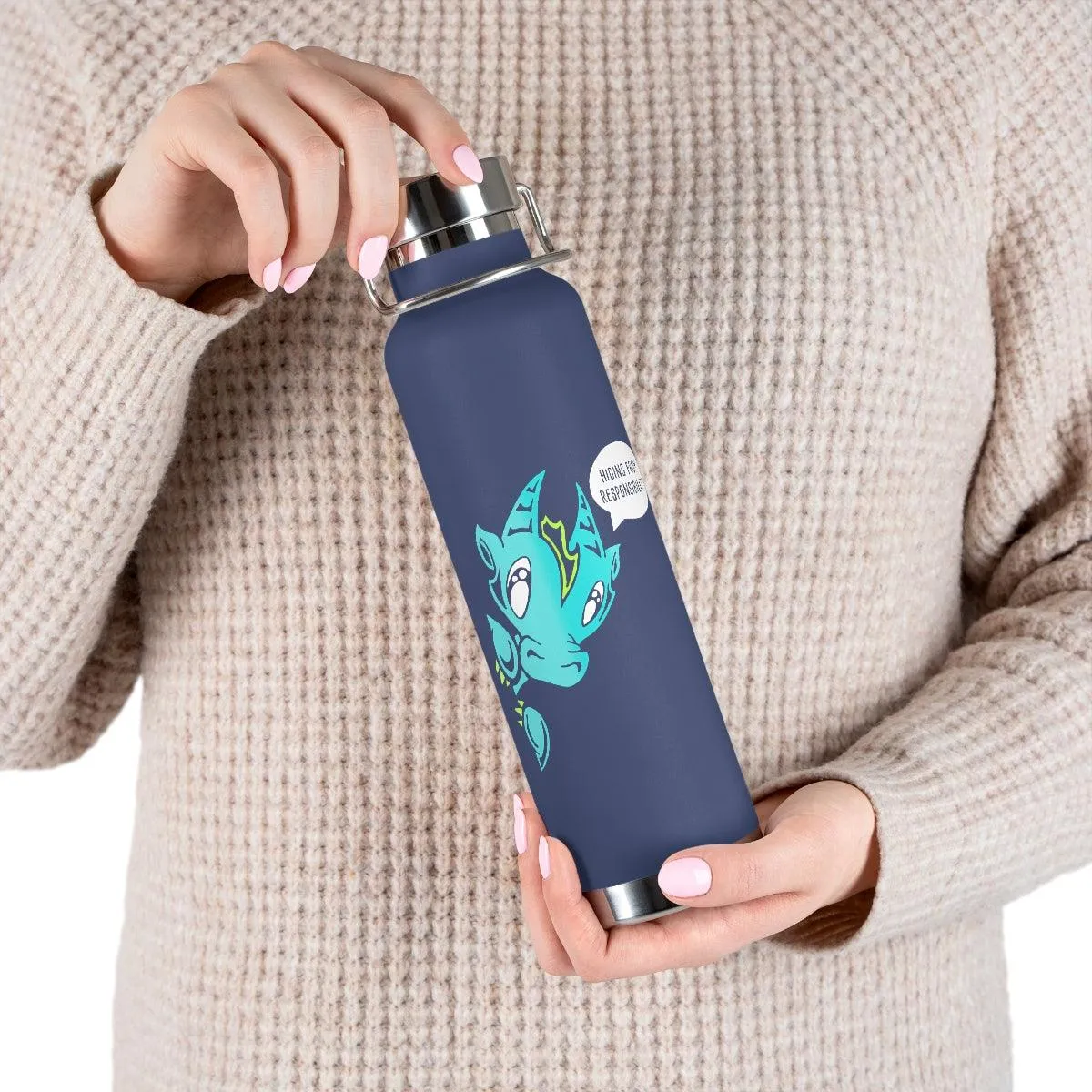 Water Bottle: Hiding from Responsibility - Wisp the Dragon (22 oz)